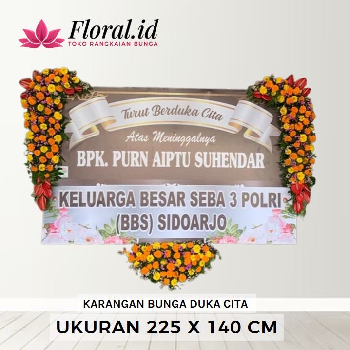 karangan bunga duka cita uk 225 x 140 cm 750rb