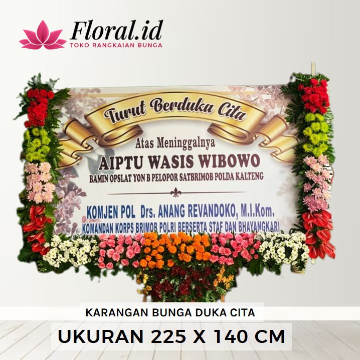karangan bunga duka cita uk 225 x 140 cm