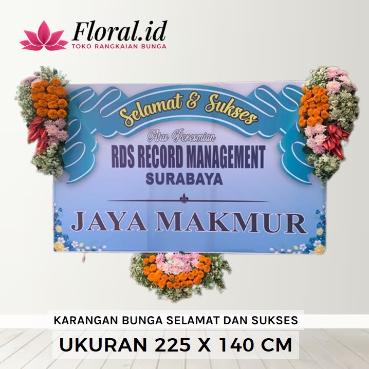 karangan bunga selamat dan sukses uk 225 x 140 cm 550rb