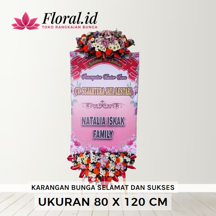 karangan bunga selamat dan sukses uk 80 x 120 cm 400rb
