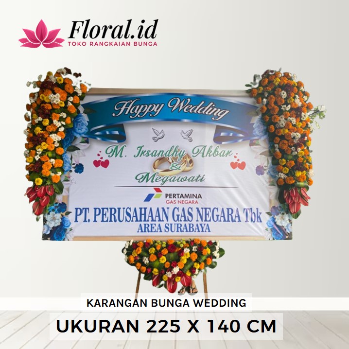 karangan bunga wedding uk 225 x 140 cm 750rb
